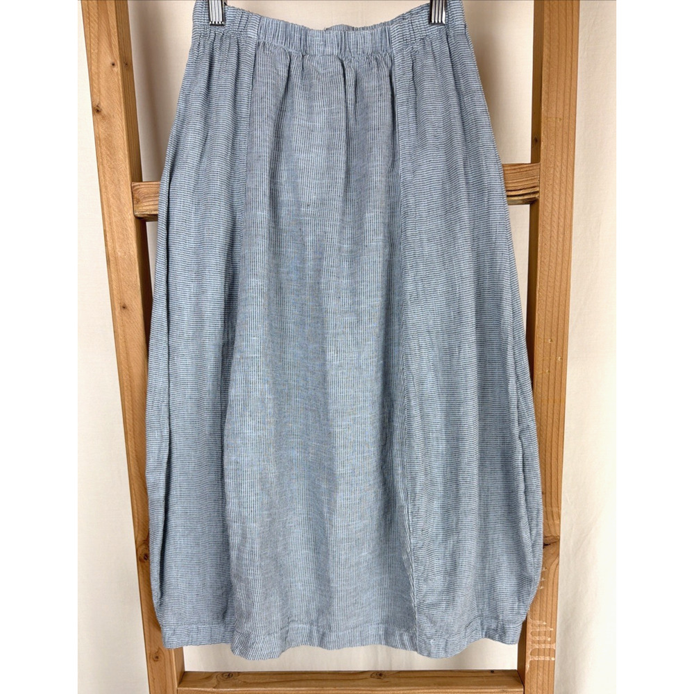 NWT Kleen Aquatic Stripped Linen Blend Bubble Skirt #0820 Size L